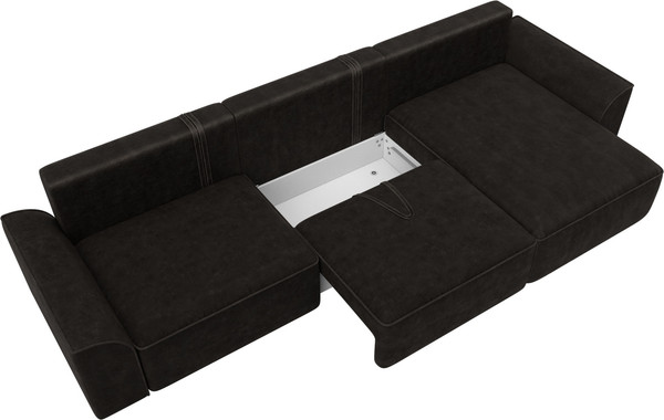 Изображение товара Диван угловой Лига Диванов Лига-048 лонг универсальный / 128493 (велюр коричневый)