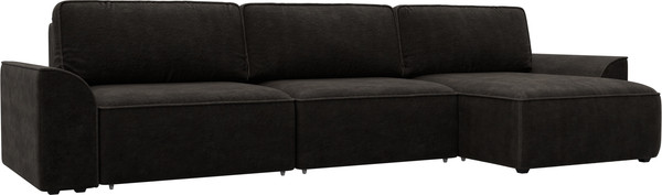 Изображение товара Диван угловой Лига Диванов Лига-048 лонг универсальный / 128493 (велюр коричневый)