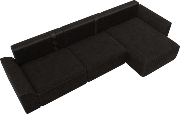 Изображение товара Диван угловой Лига Диванов Лига-048 лонг универсальный / 128493 (велюр коричневый)