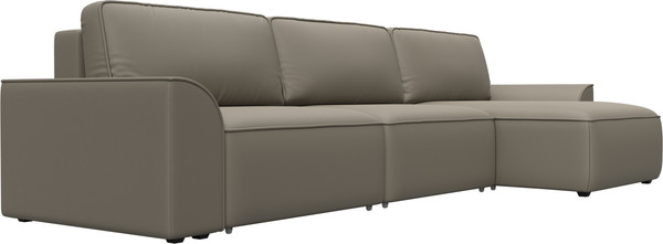 Изображение товара Диван угловой Лига Диванов Лига-048 лонг универсальный / 128494 (экокожа бежевый)