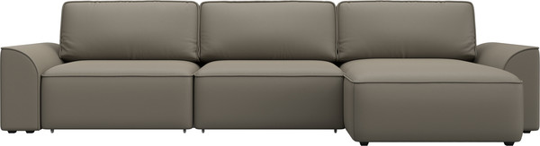 Изображение товара Диван угловой Лига Диванов Лига-048 лонг универсальный / 128494 (экокожа бежевый)