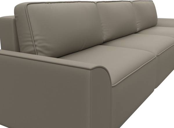 Изображение товара Диван угловой Лига Диванов Лига-048 лонг универсальный / 128494 (экокожа бежевый)