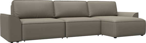 Изображение товара Диван угловой Лига Диванов Лига-048 лонг универсальный / 128494 (экокожа бежевый)