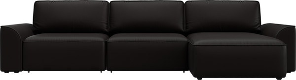 Изображение товара Диван угловой Лига Диванов Лига-048 лонг универсальный / 128495 (экокожа коричневый)