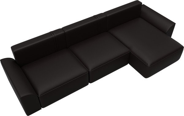 Изображение товара Диван угловой Лига Диванов Лига-048 лонг универсальный / 128495 (экокожа коричневый)