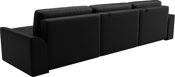 Изображение товара Диван угловой Лига Диванов Лига-048 лонг универсальный / 128497 (экокожа черный)