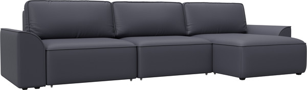 Изображение товара Диван угловой Лига Диванов Лига-048 лонг универсальный / 128498 (экокожа серый)