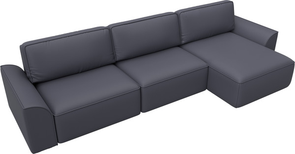 Изображение товара Диван угловой Лига Диванов Лига-048 лонг универсальный / 128498 (экокожа серый)