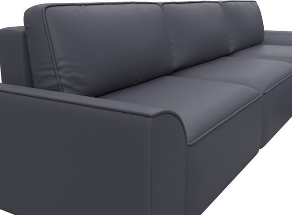 Изображение товара Диван угловой Лига Диванов Лига-048 лонг универсальный / 128498 (экокожа серый)