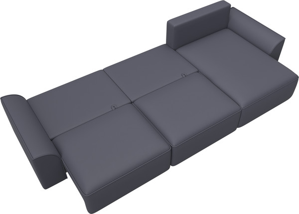 Изображение товара Диван угловой Лига Диванов Лига-048 лонг универсальный / 128498 (экокожа серый)