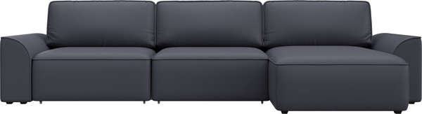 Изображение товара Диван угловой Лига Диванов Лига-048 лонг универсальный / 128498 (экокожа серый)