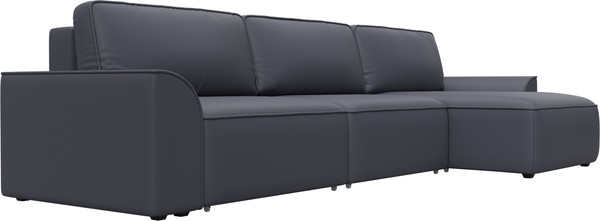 Изображение товара Диван угловой Лига Диванов Лига-048 лонг универсальный / 128498 (экокожа серый)