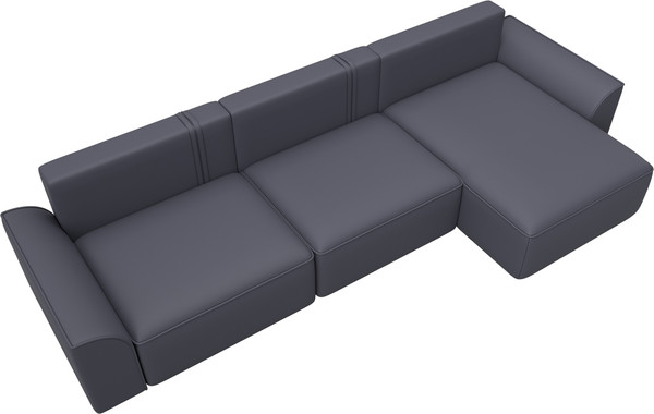 Изображение товара Диван угловой Лига Диванов Лига-048 лонг универсальный / 128498 (экокожа серый)