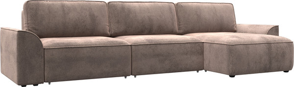 Изображение товара Диван угловой Лига Диванов Лига-048 лонг универсальный / 128500 (велюр бежевый)