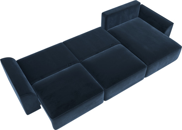 Изображение товара Диван угловой Лига Диванов Лига-048 лонг универсальный / 128501 (велюр синий)