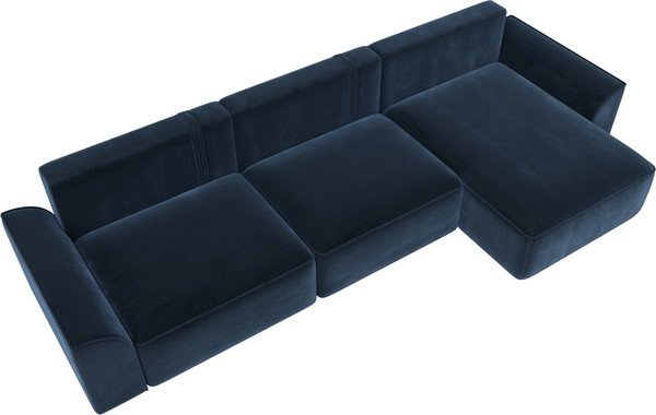 Изображение товара Диван угловой Лига Диванов Лига-048 лонг универсальный / 128501 (велюр синий)
