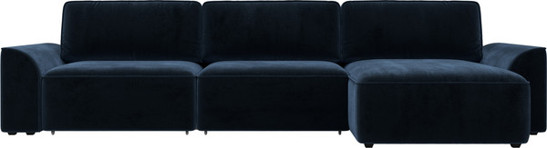 Изображение товара Диван угловой Лига Диванов Лига-048 лонг универсальный / 128501 (велюр синий)