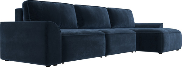 Изображение товара Диван угловой Лига Диванов Лига-048 лонг универсальный / 128501 (велюр синий)