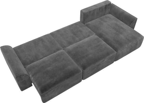 Изображение товара Диван угловой Лига Диванов Лига-048 лонг универсальный / 128502 (велюр серый)