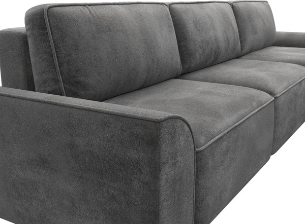 Изображение товара Диван угловой Лига Диванов Лига-048 лонг универсальный / 128502 (велюр серый)