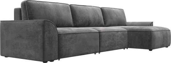 Изображение товара Диван угловой Лига Диванов Лига-048 лонг универсальный / 128502 (велюр серый)