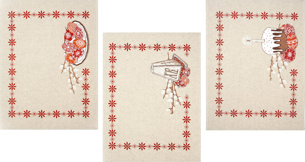 Изображение товара Набор полотенец Pole Kvetak (Беларускі лён) 45x60 22С145-ШР+К/п.р/фкор (402 Традиционное Пасха)