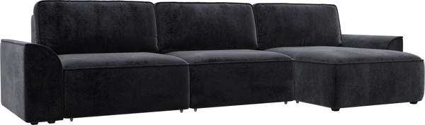 Изображение товара Диван угловой Лига Диванов Лига-048 лонг универсальный / 128503 (велюр темно-серый)