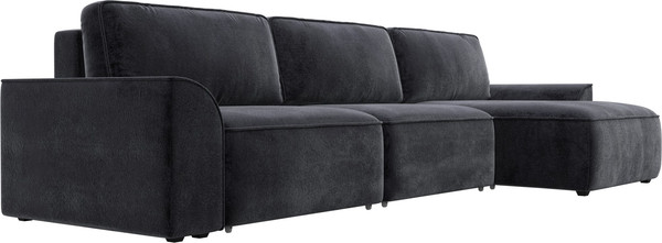 Изображение товара Диван угловой Лига Диванов Лига-048 лонг универсальный / 128503 (велюр темно-серый)