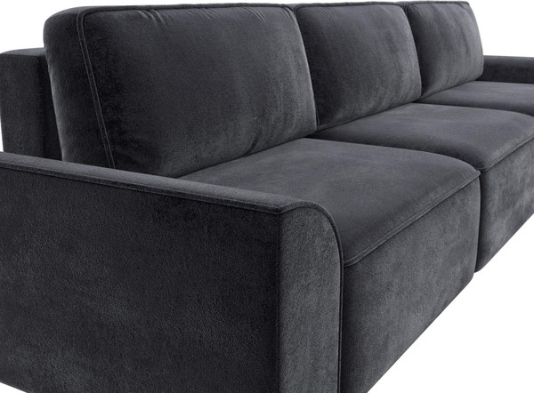 Изображение товара Диван угловой Лига Диванов Лига-048 лонг универсальный / 128503 (велюр темно-серый)