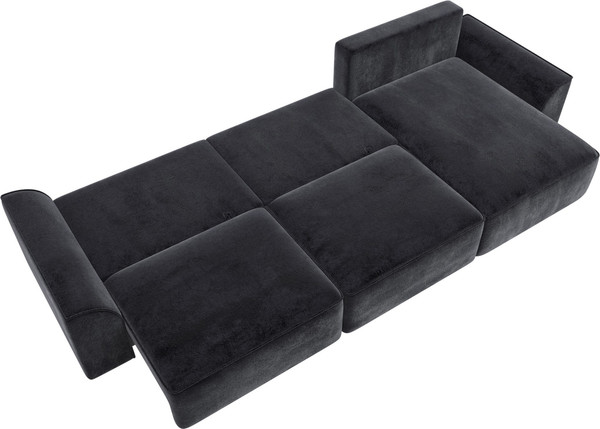 Изображение товара Диван угловой Лига Диванов Лига-048 лонг универсальный / 128503 (велюр темно-серый)