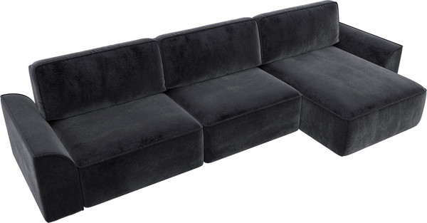 Изображение товара Диван угловой Лига Диванов Лига-048 лонг универсальный / 128503 (велюр темно-серый)