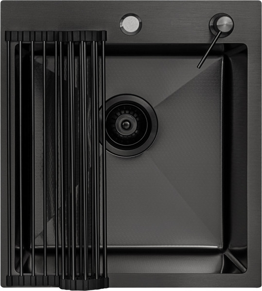 Изображение товара Мойка кухонная Arfeka Eco AR 45x50 + RM AR + DS AR (Black Decor, с аксессуарами)