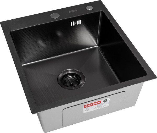 Изображение товара Мойка кухонная Arfeka Eco AR 45x50 + RM AR + DS AR (Black Decor, с аксессуарами)