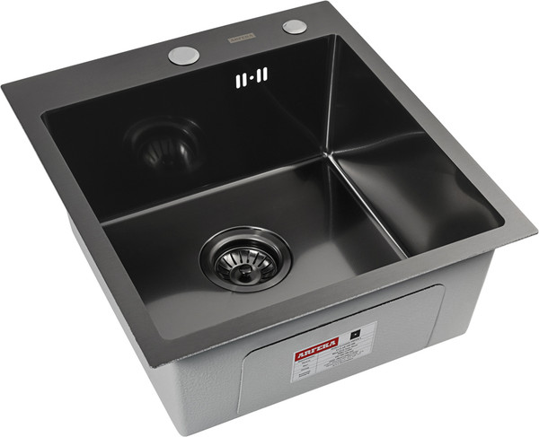 Изображение товара Мойка кухонная Arfeka Eco AR 45x50 + RM AR + DS AR (Black Decor Millet, с аксессуарами)
