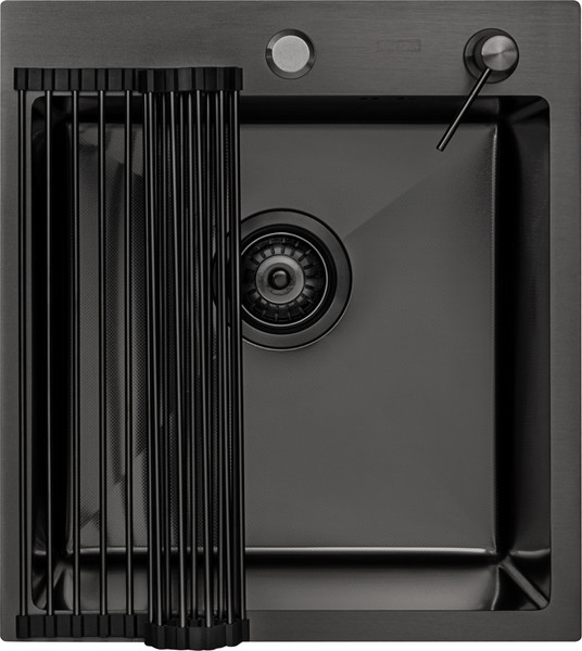 Изображение товара Мойка кухонная Arfeka Eco AR 45x50 + RM AR + DS AR (Black Decor Millet, с аксессуарами)