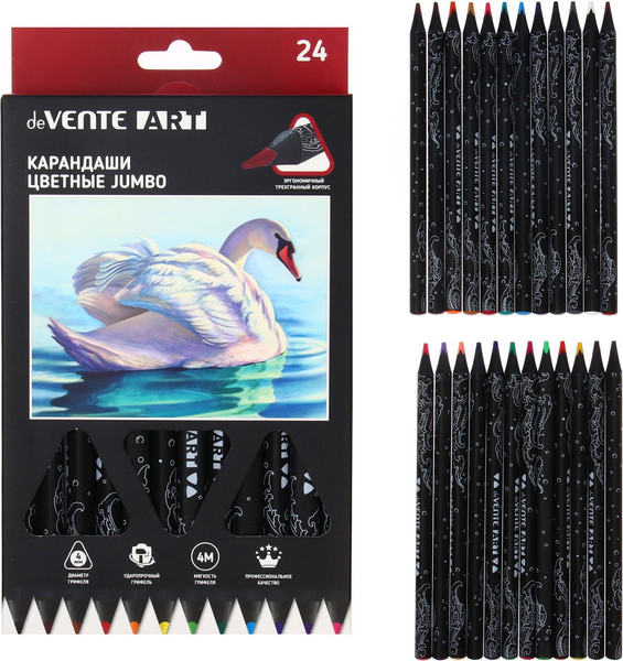 Изображение товара Набор цветных карандашей deVente Jumbo Art / 5024220 (24цв)