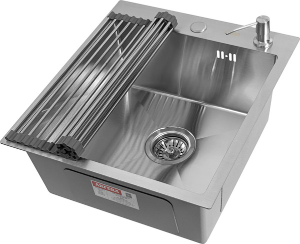 Изображение товара Мойка кухонная Arfeka Eco AR 45x50 + RM AR + DS AR (Satin, с аксессуарами)