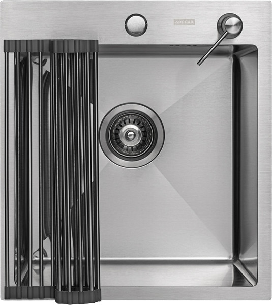 Изображение товара Мойка кухонная Arfeka Eco AR 45x50 + RM AR + DS AR (Satin, с аксессуарами)