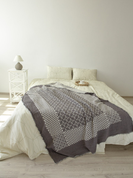 Изображение товара Плед Pole Kvetak (Беларускі лён) 110x170 20С48-ШР/у./р. (5 Монохром-2/сорт 1)