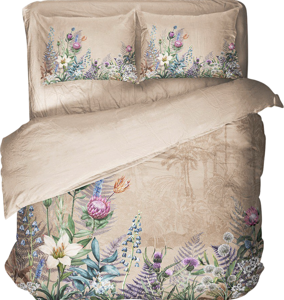 Изображение товара Комплект постельного белья Блакiт Сатин Евро 70х70 / D1092/15-1309 (тропикано)