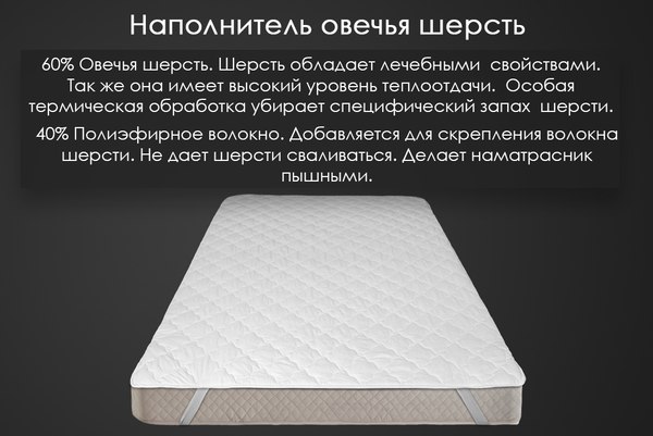 Изображение товара Наматрасник защитный Реноме Микрофибра 42/252 90x200 (овечья шерсть, 320)