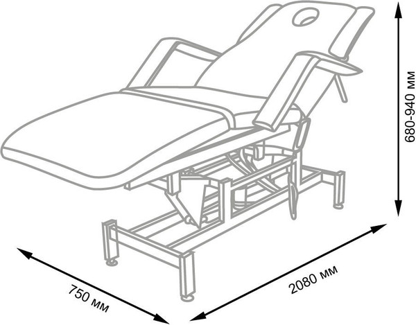 Изображение товара Массажный стол Элеганс МД - 849 (бежевый №90/190, с добавлением колесной базы)