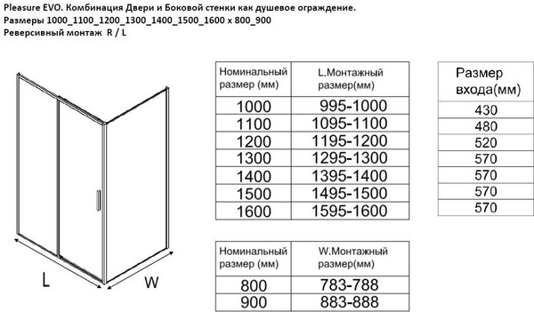 Изображение товара Душевой уголок Aquanet Pleasure Evo 160 / AE65-160x100-BT (черный анодированный)