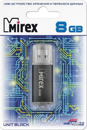 Изображение товара USB flash накопитель Mirex Unit Black 8Gb / 13600-FMUUND08