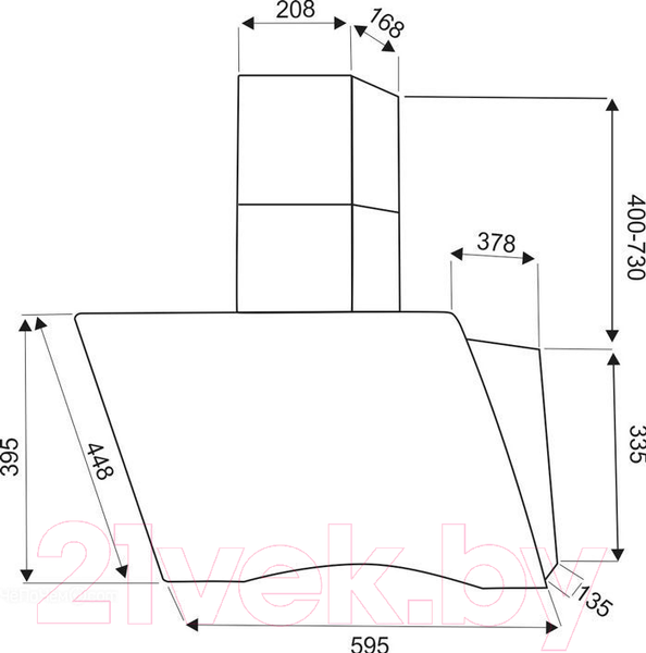 Изображение товара Вытяжка наклонная Exiteq EX-1166 (черный)