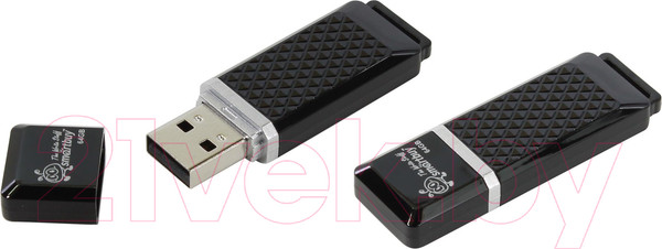 Изображение товара USB flash накопитель SmartBuy Quartz 64GB Black (SB64GBQZ-K)