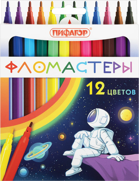 Изображение товара Фломастеры Пифагор Космическая одиссея / 152444 (12цв)