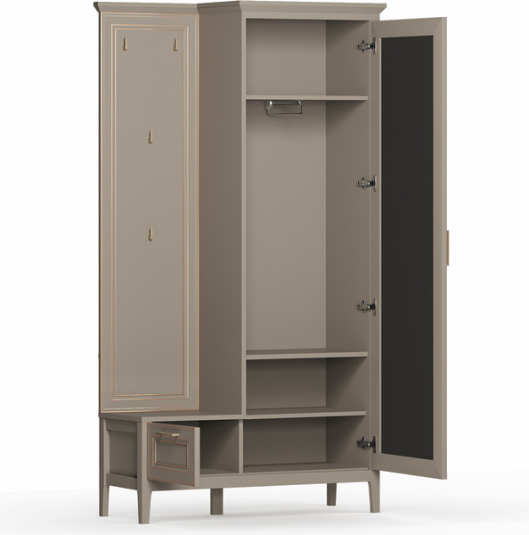 Изображение товара Секция в прихожую Black Red White Classic с вешалкой PPK1D1K/P (глиняный серый)