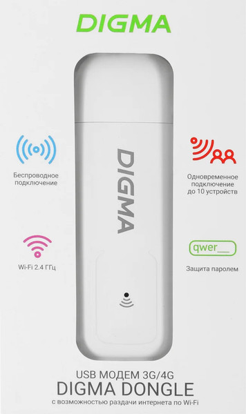 Изображение товара 4G-модем Digma Dongle DW1960 (белый)