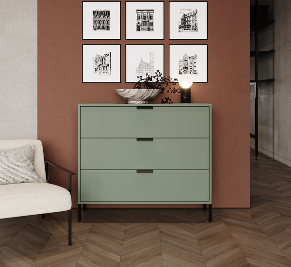 Изображение товара Комод Black Red White Paloma KOM3S (дымчатый зеленый)